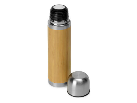 Вакуумный термос Ямал Bamboo, 430 мл, натуральный, серебристый