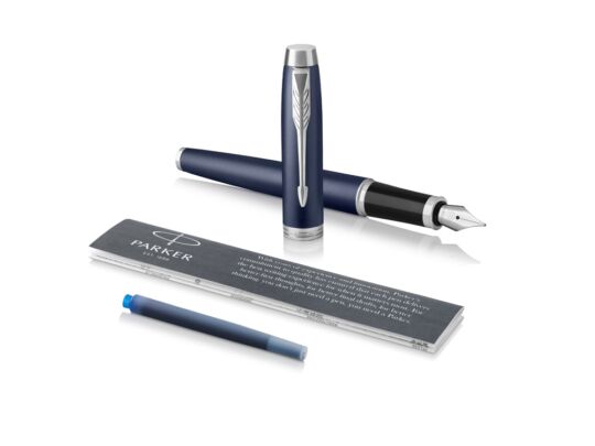 Ручка перьевая Parker IM Core Blue CT, темно-синий/черный/серебристый